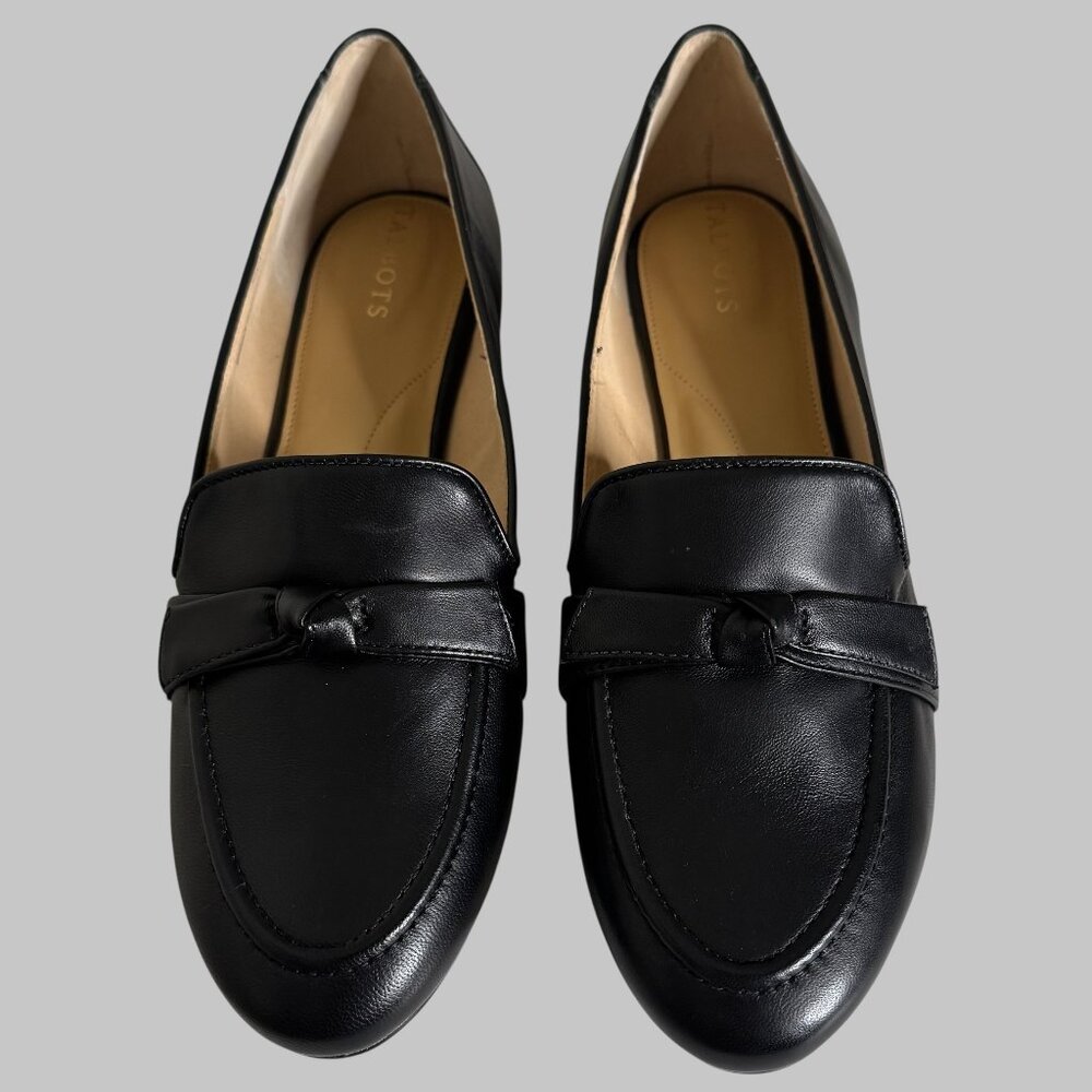 NWT Talbots Loafers Ryan Bow sz 11 Black Flat Heel - Picture 3 of 12